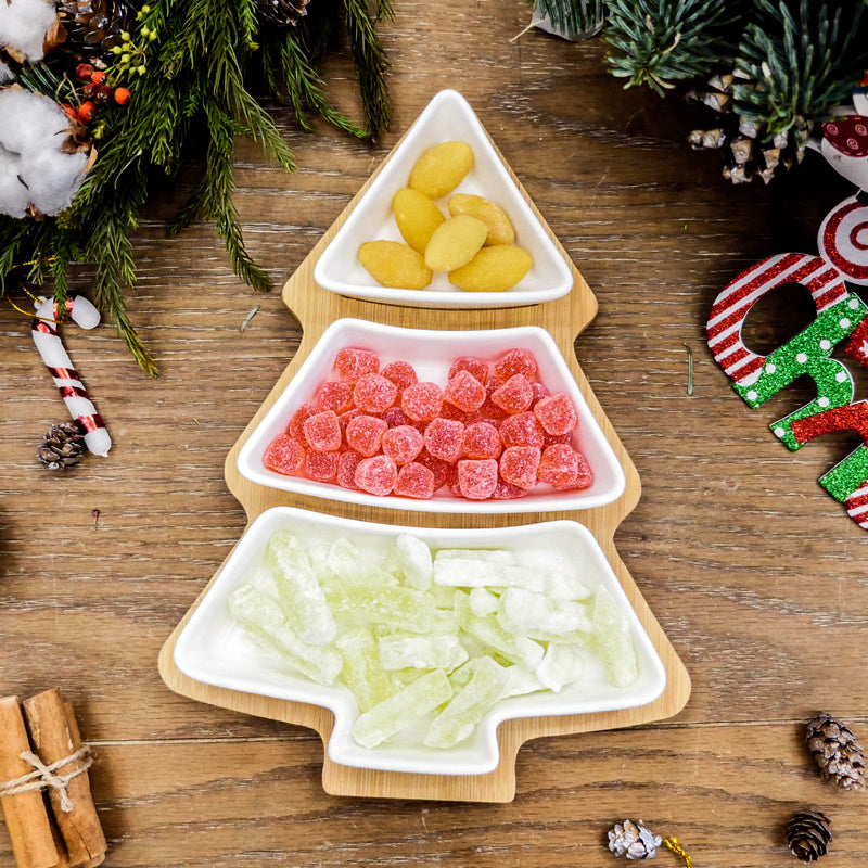 4Pcs Christmas Tree Ceramic Serveware