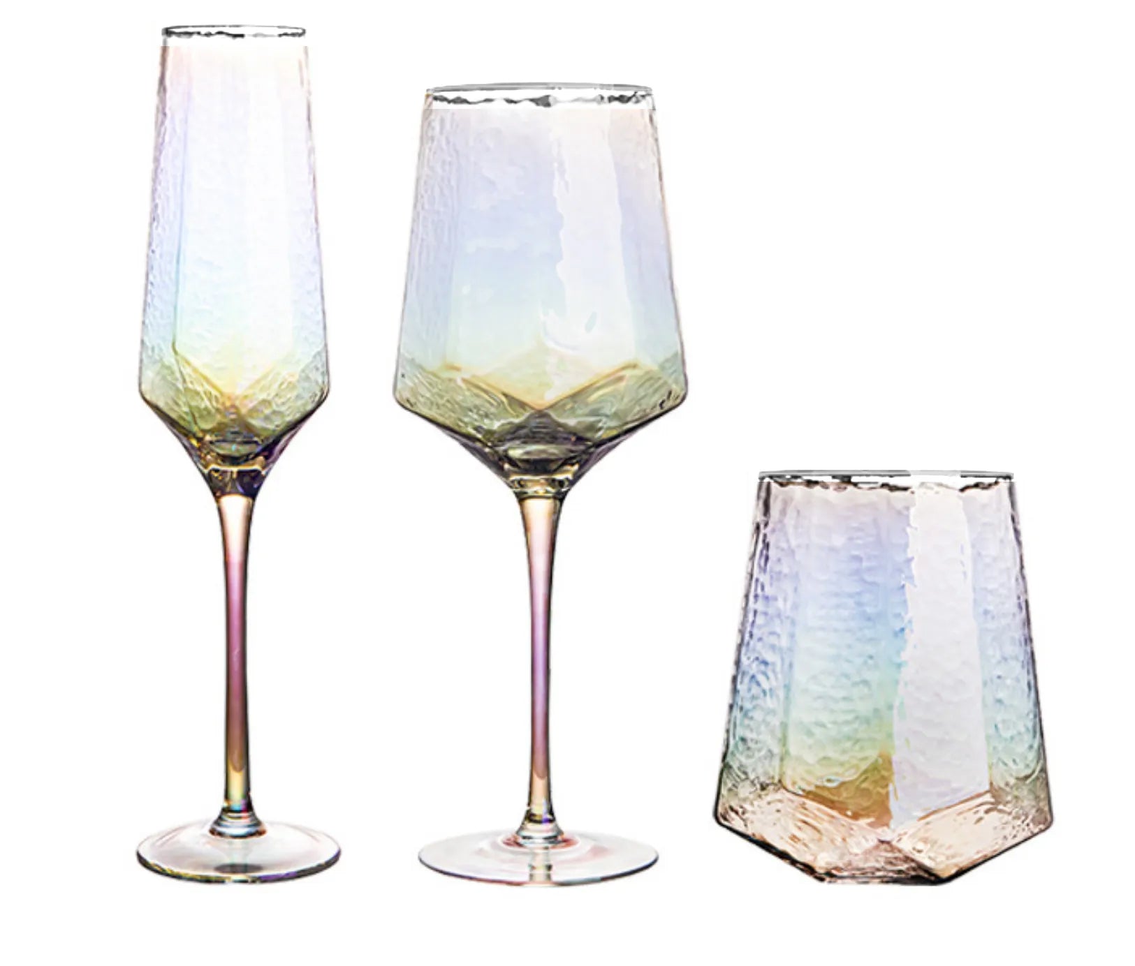 Hammered Glass Drinkware