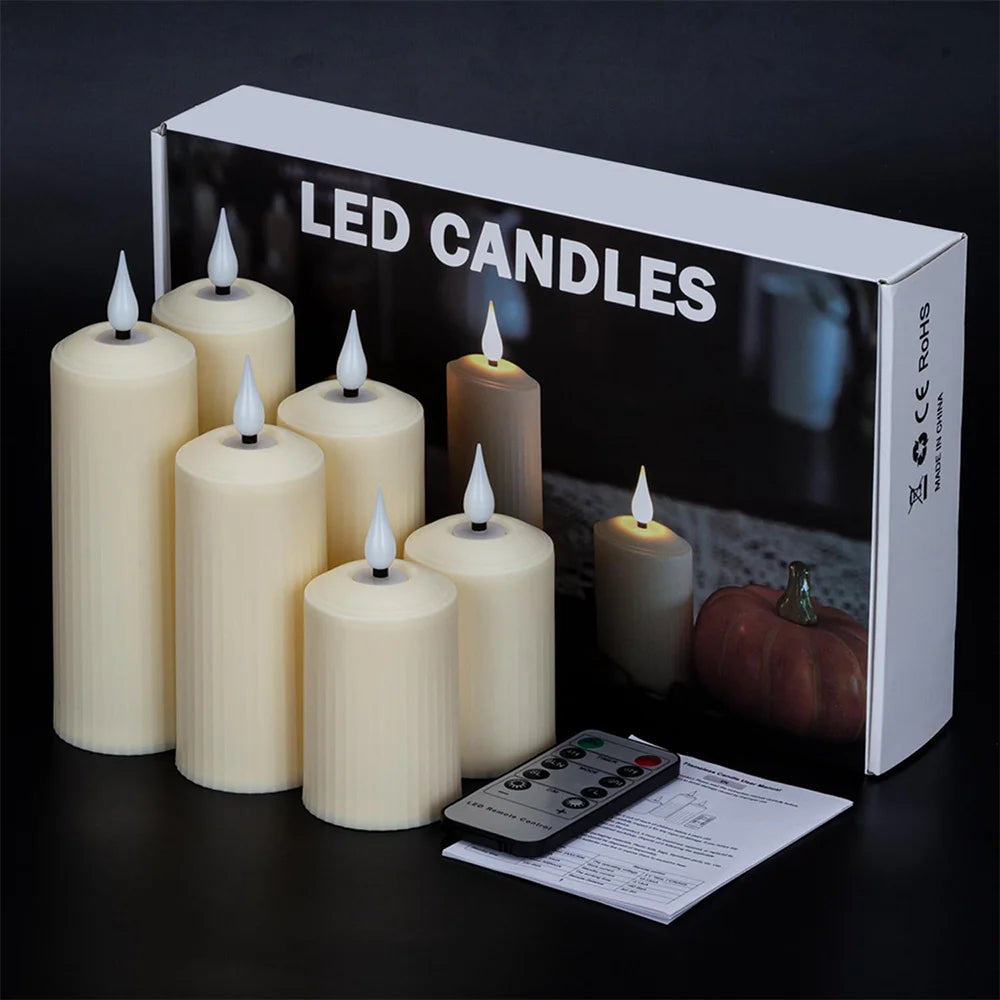 Flameless LED Candle Set - 6 piece set