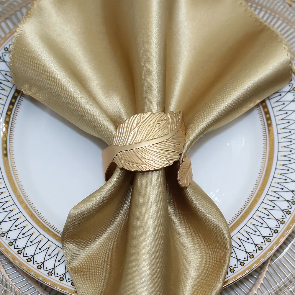 Metal Leaf Napkin Rings